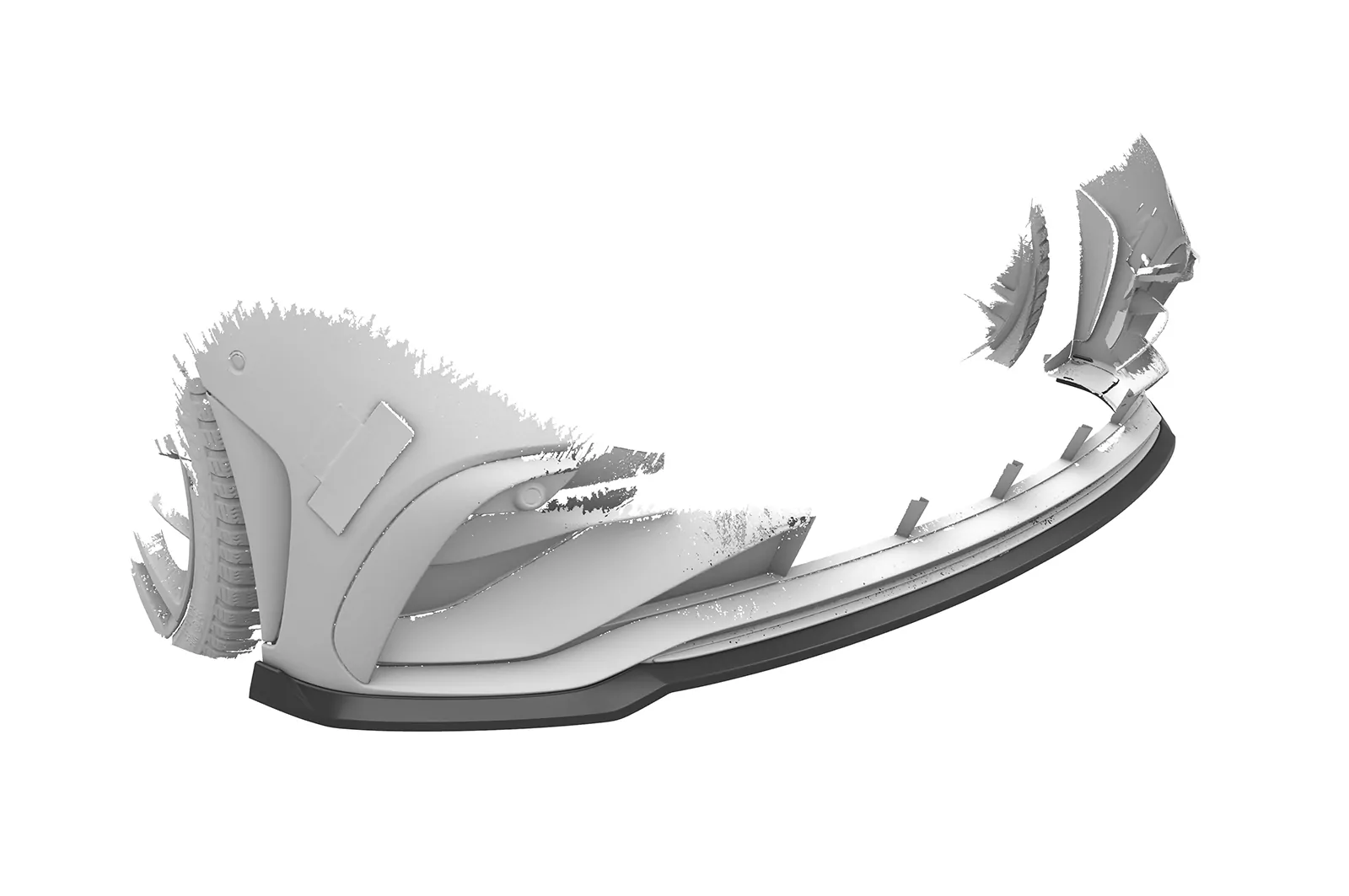 Cup-Spoilerlippe mit ABE für Mercedes Benz CSL (C257) CSL779 Schwarz Strukturiert