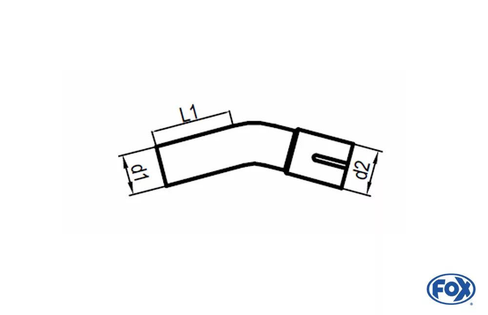 Uni-Rohrbogen 30° geweitet - d1Ø 101,6mm  Schenkellänge L1: ca. 250mm - Radius: 150mm