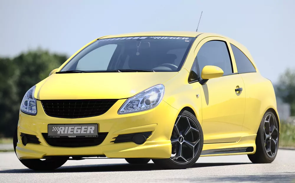 Rieger Spoilerlippe für Opel Corsa D - 3-tür. 07.06-12.10 (bis Facelift) carbon optik