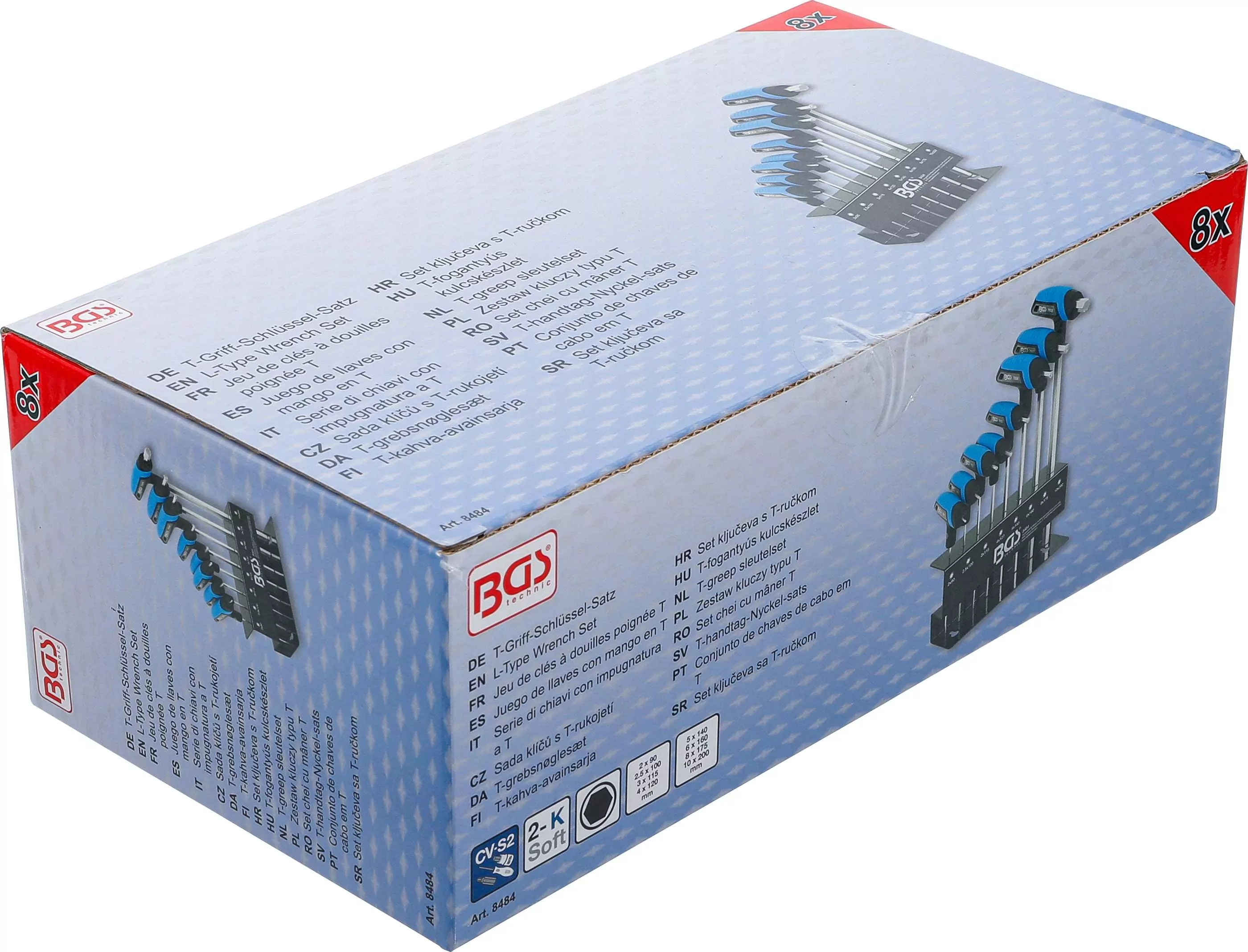 T-Griff-Schlüssel-Satz | Innensechskant 2 - 10 mm | 8-tlg.