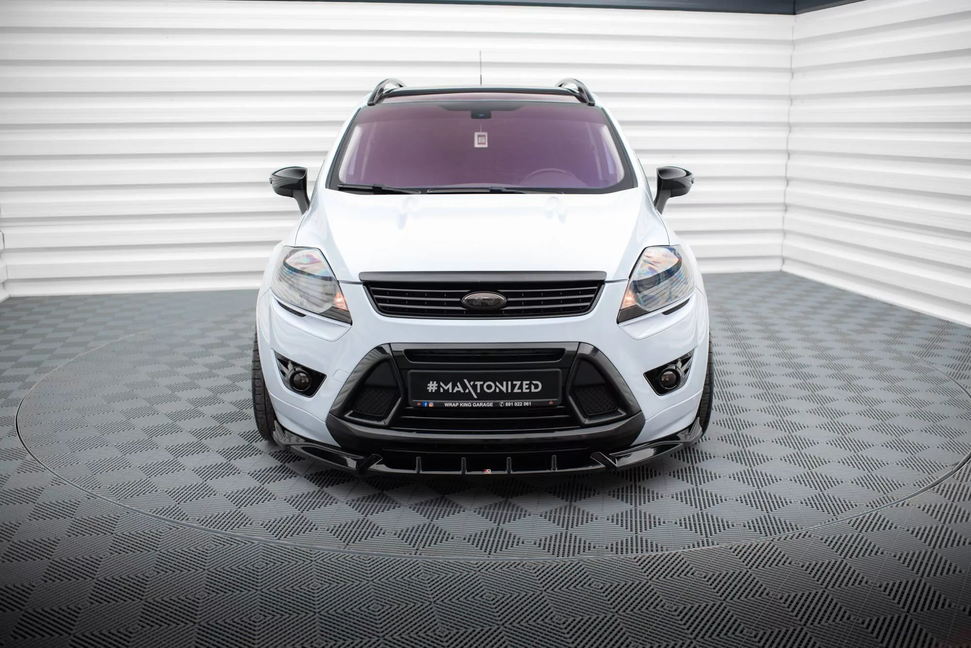 Front Ansatz Für Ford Kuga ST Mk1 Schwarz Hochglanz