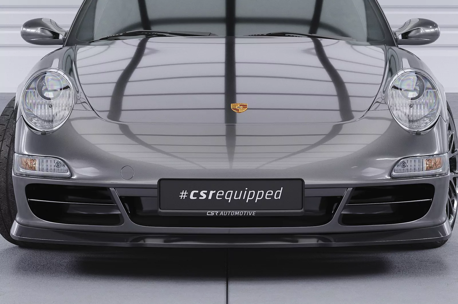 Cup-Spoilerlippe mit ABE für Porsche 911/997 CSL114 Schwarz Strukturiert