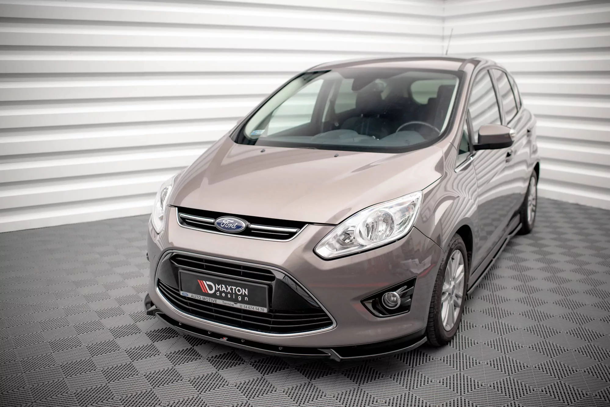 Front Ansatz Für Ford C-Max Mk2 Schwarz Hochglanz
