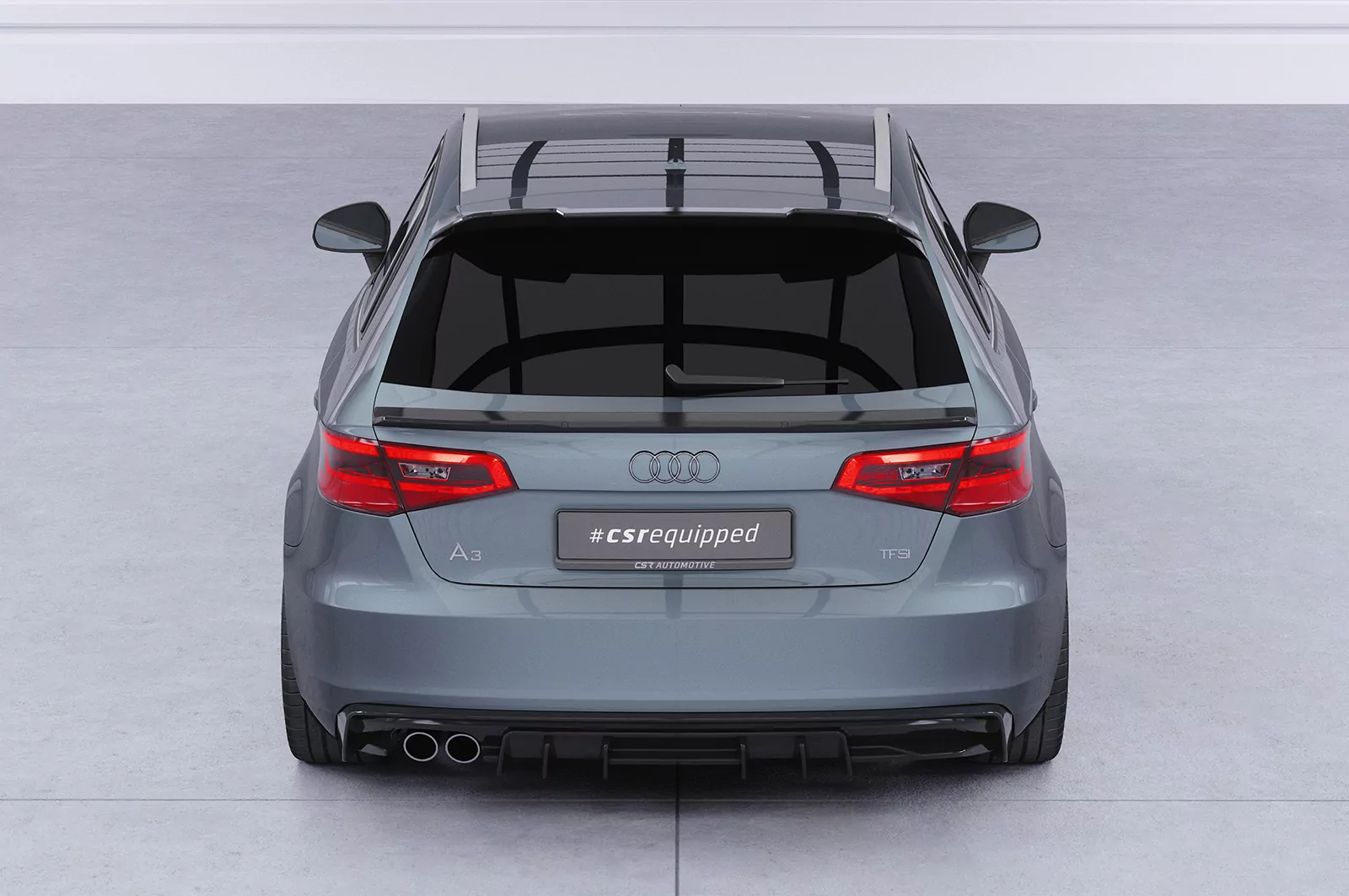 Heckflügel mit ABE für Audi A3 8V HF124 Schwarz Strukturiert