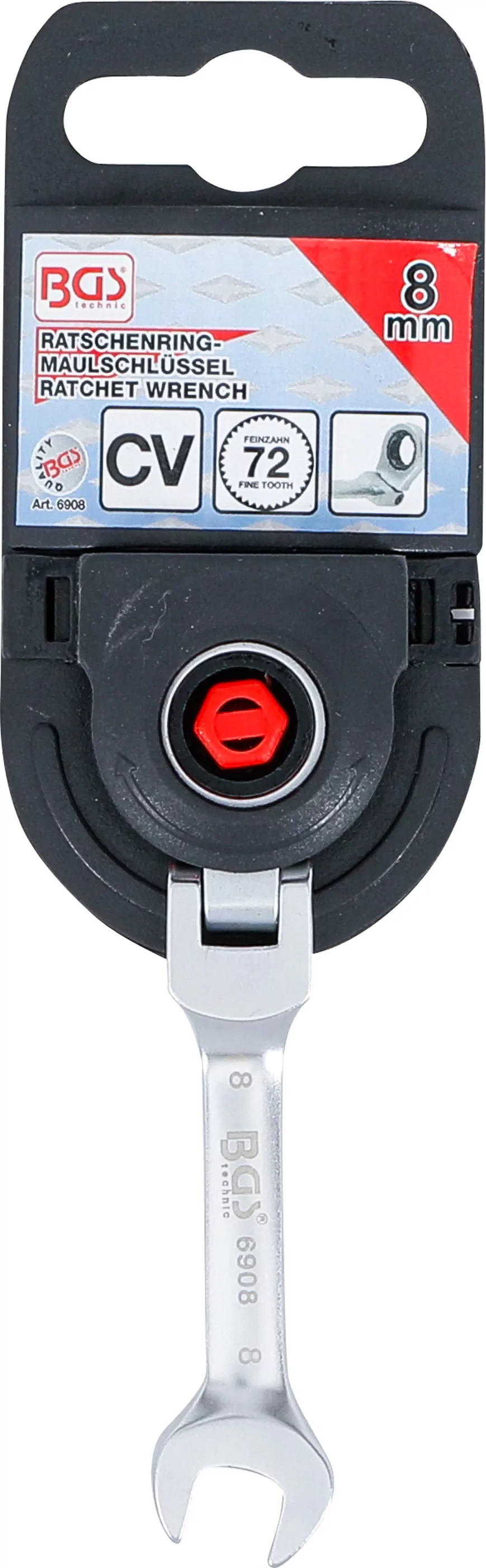 Ratschenring-Maulschlüssel | kurz | abwinkelbar | SW 8 mm