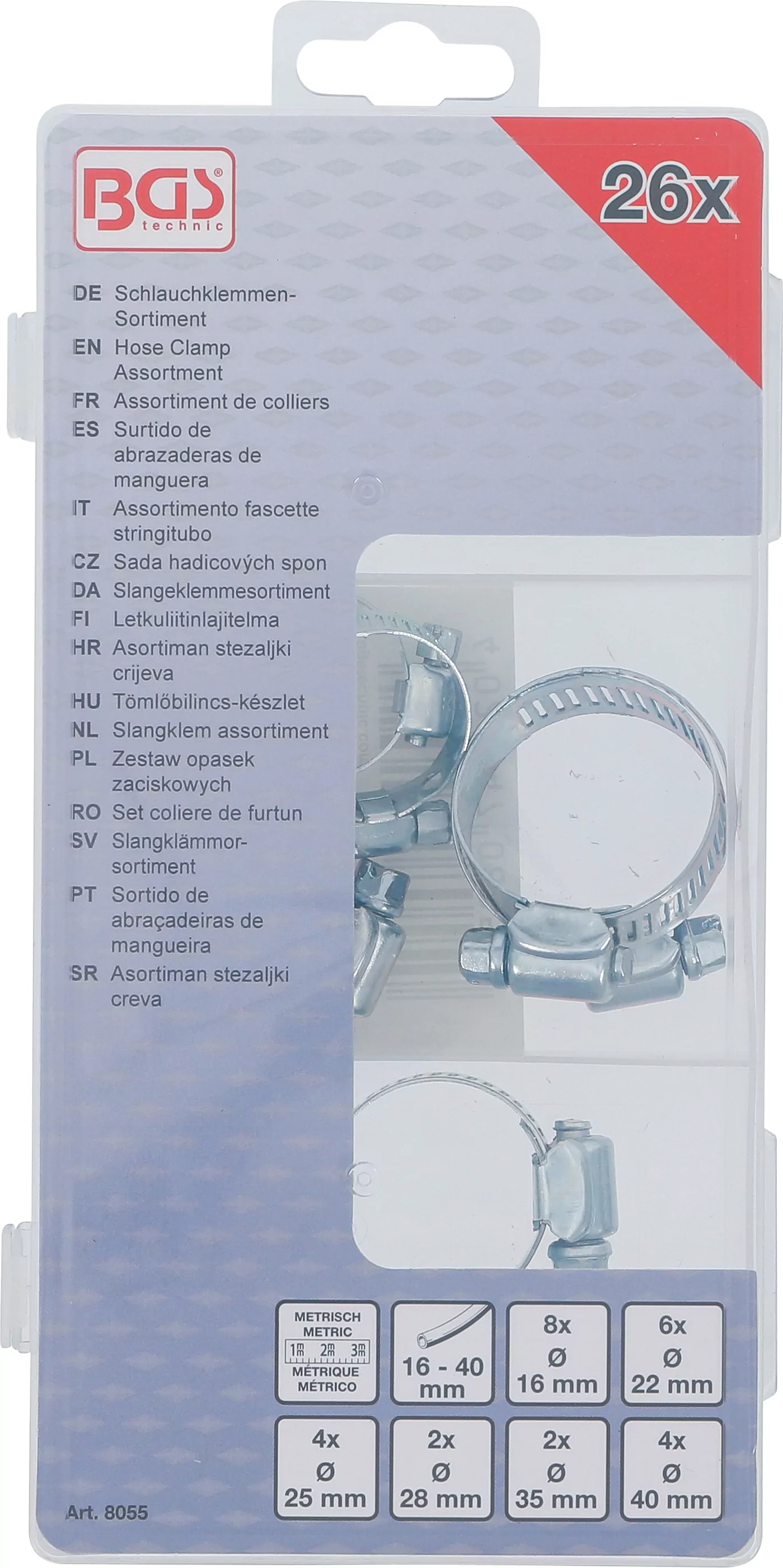 Schlauchklemmen-Sortiment | Ø 16 - 40 mm | 26-tlg.