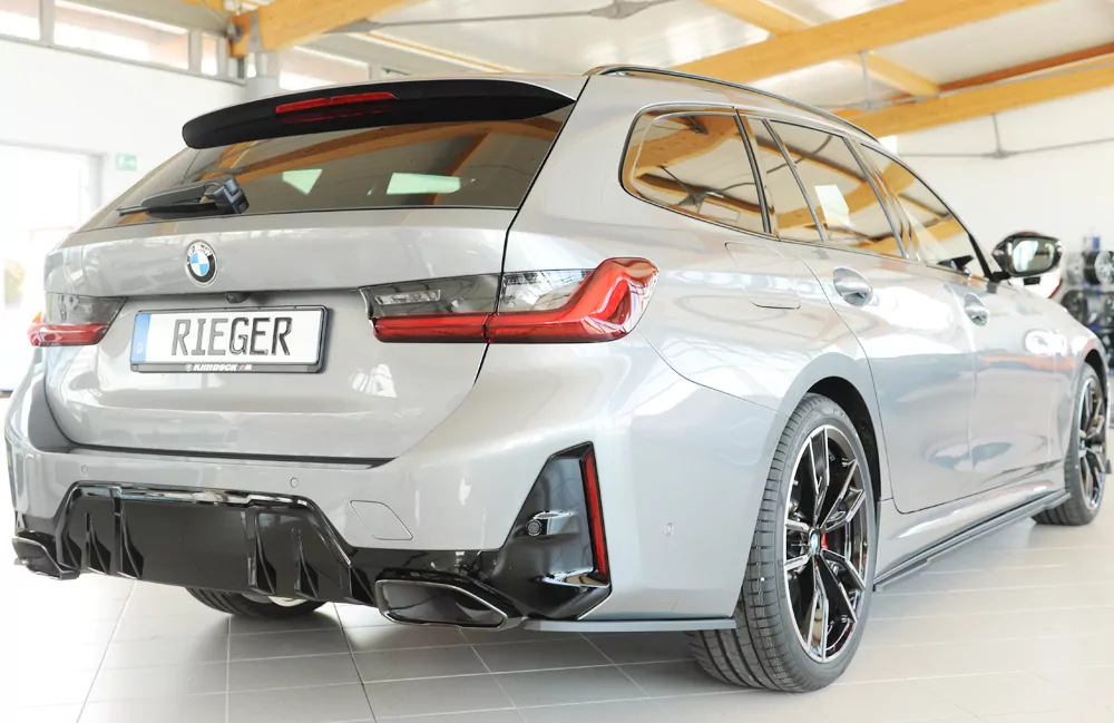 Rieger Heckschürzenansatz seitlich rechts matt schwarz für BMW 3er G21  (G3K) Touring 07.22- (ab Facelift) LCI