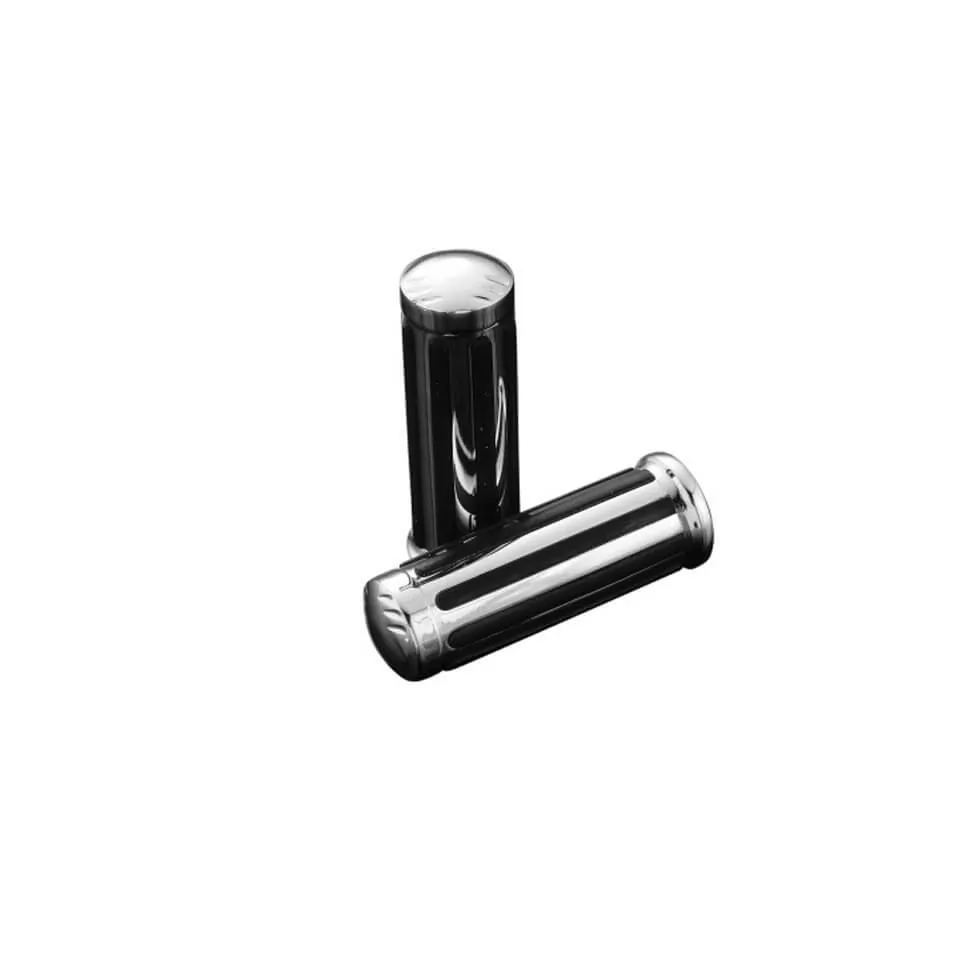 HIGHWAY HAWK Legend handlebar grips 7/8 inch, without throttle cable mount, chrome