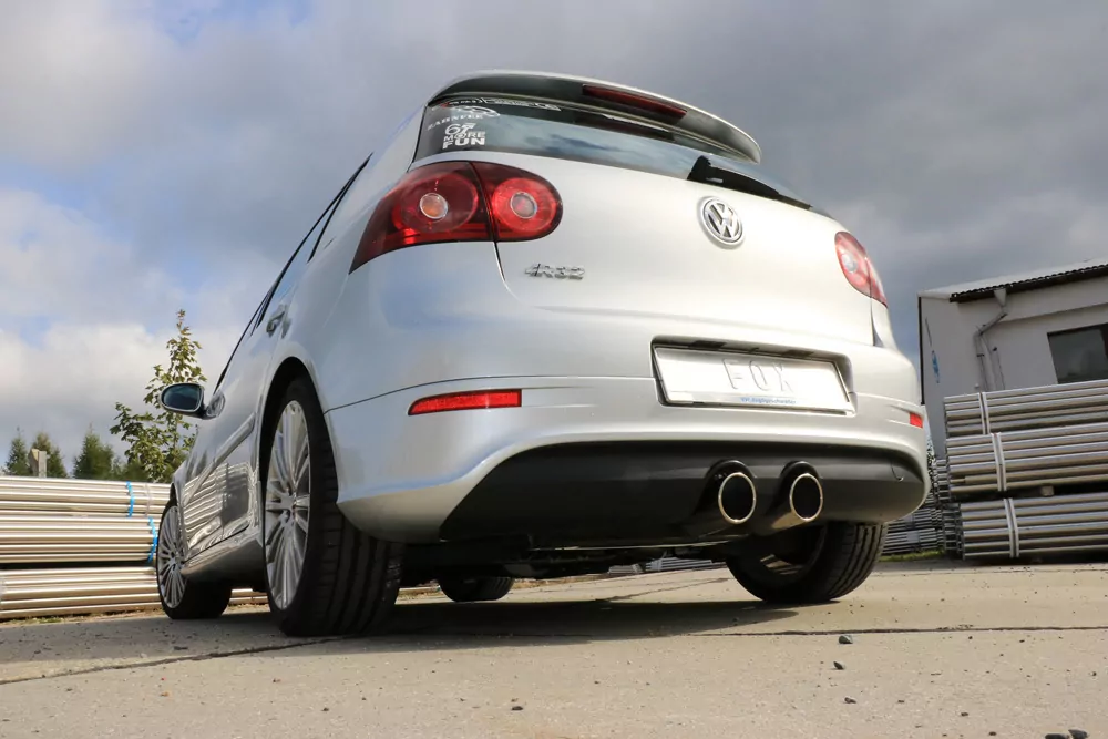 VW Golf V R32  Endschalldämpfer Ausgang mittig - 2x100 Typ 16