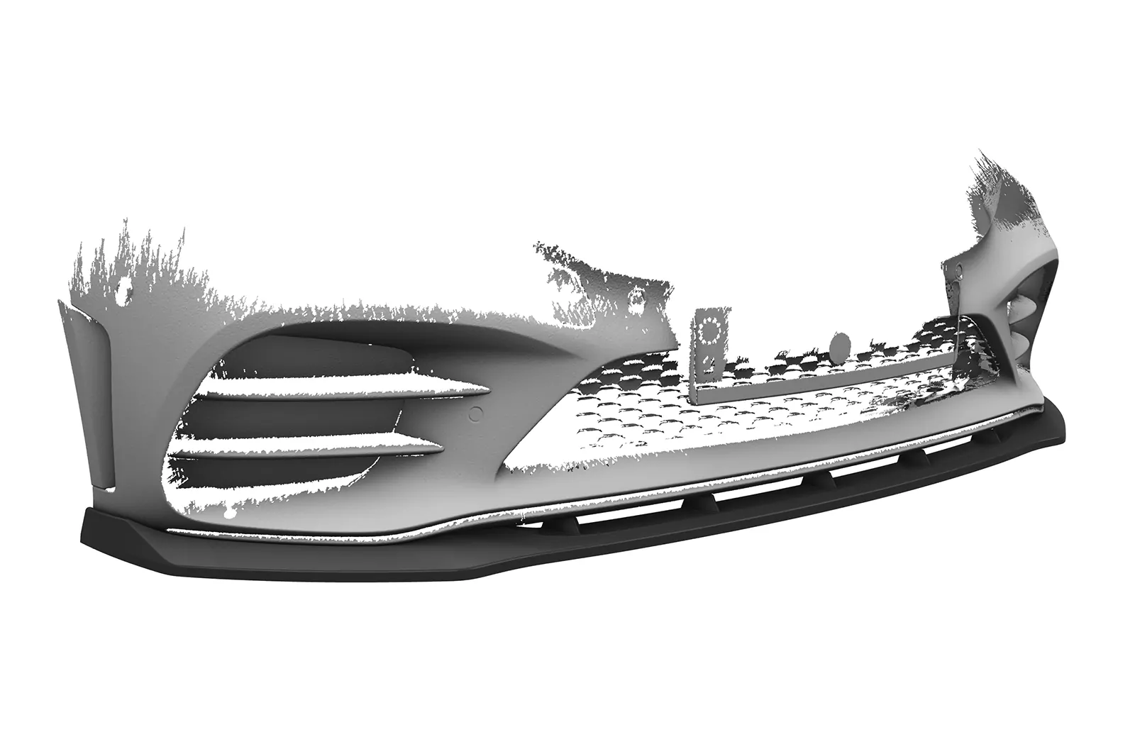 Cup-Spoilerlippe mit ABE für Mercedes Benz C-Klasse W205 AMG-Line CSL696 Schwarz Strukturiert