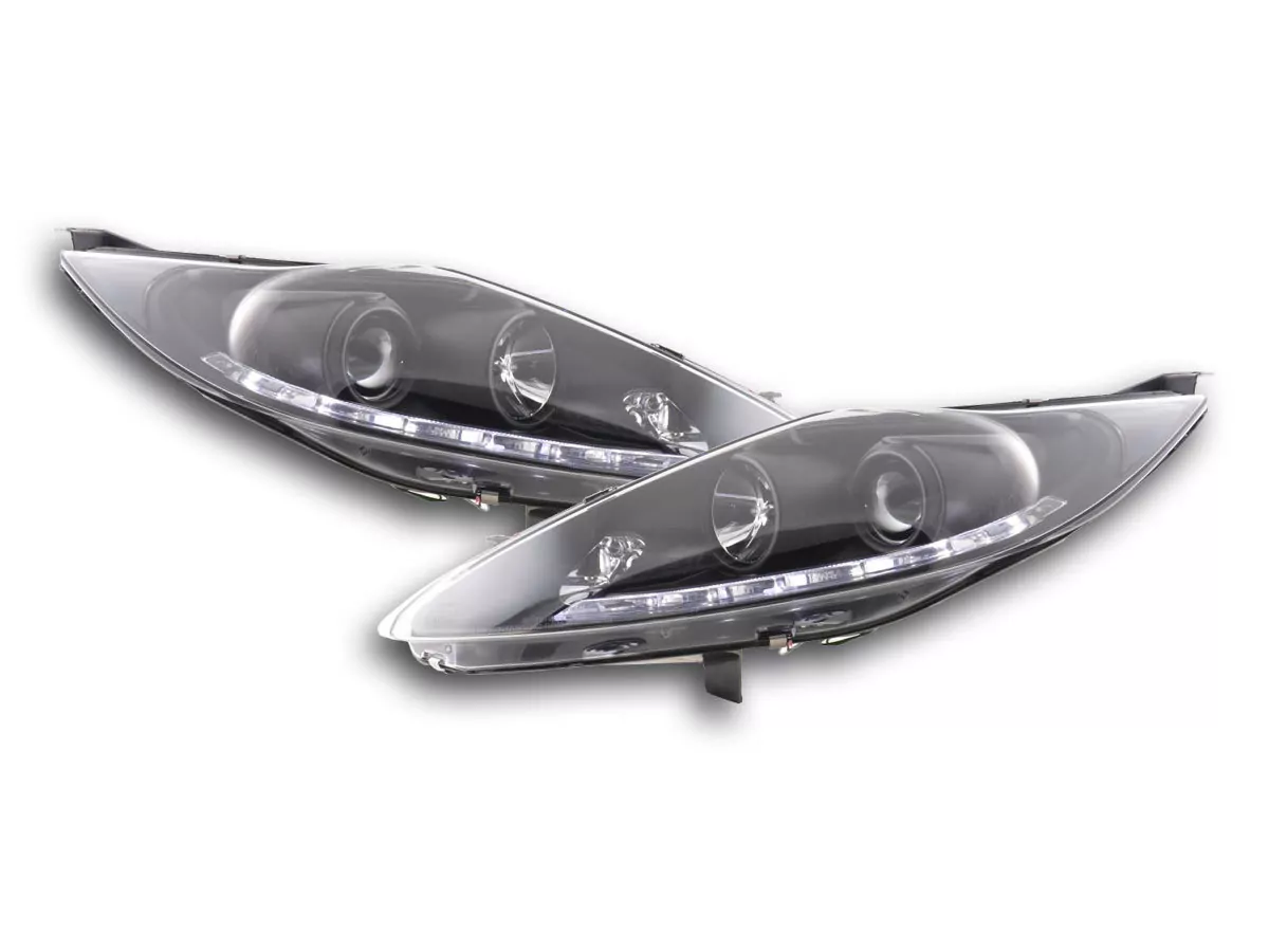 Scheinwerfer Set Daylight LED TFL-Optik Ford Fiesta Bj. 08-12 schwarz