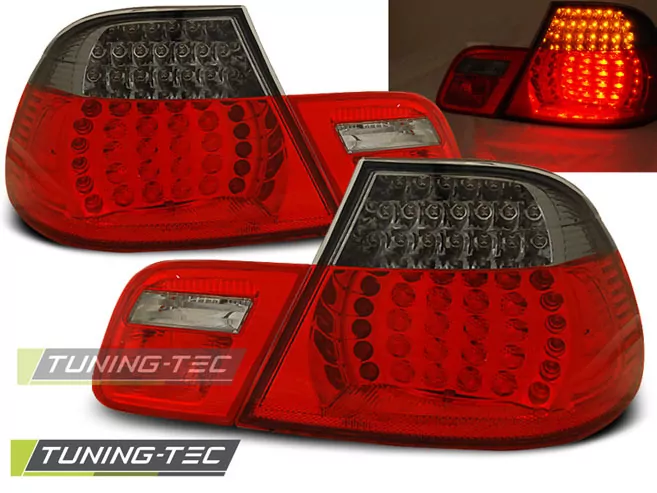 Led Tail Lights Red Smoke Fits Bmw E46 04.99-03.03 Coupe