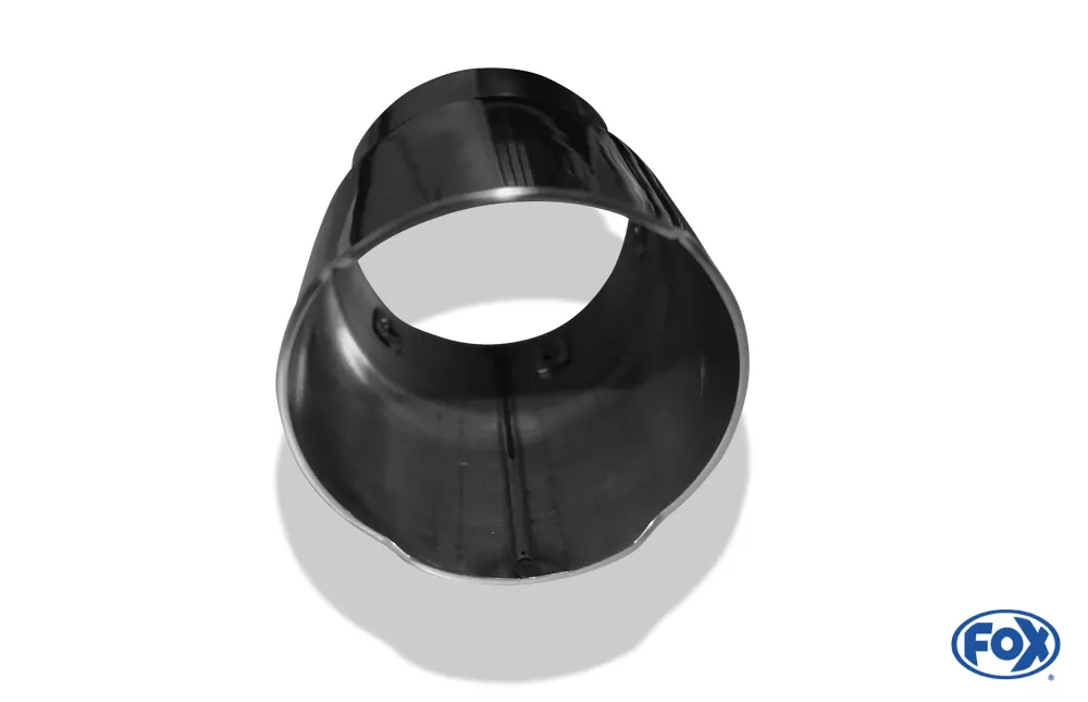 Cover silber - 90mm  Endrohrhülle mit Madenschrauben für Endrohr Ø80 - Länge: 150mm