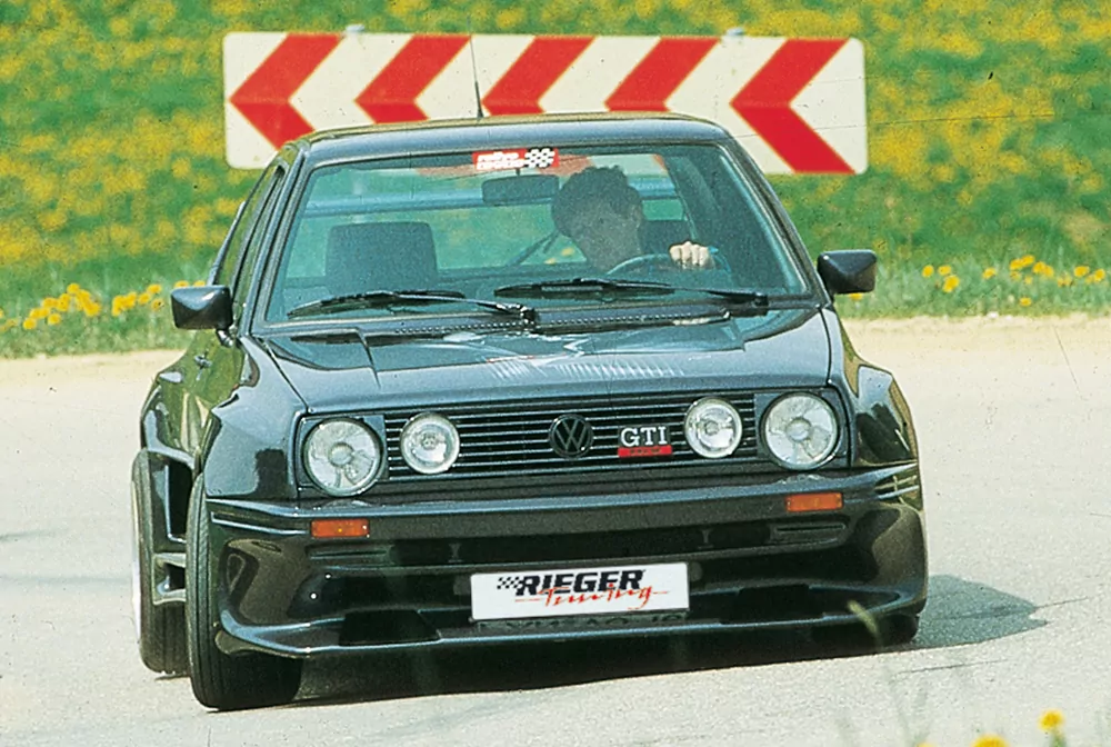 Rieger Spoilerstoßstange Breitbau II für VW Golf 2 -  83-91 carbon optik