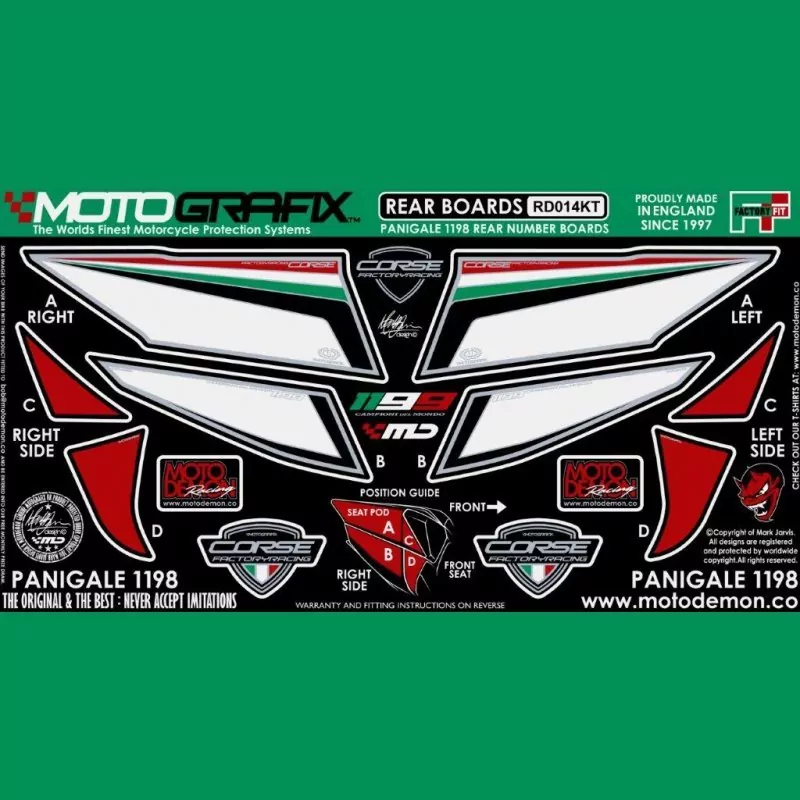 Motografix Steinschlagschutz hinten Ducati 899 / 1199 Panigale RD014KT