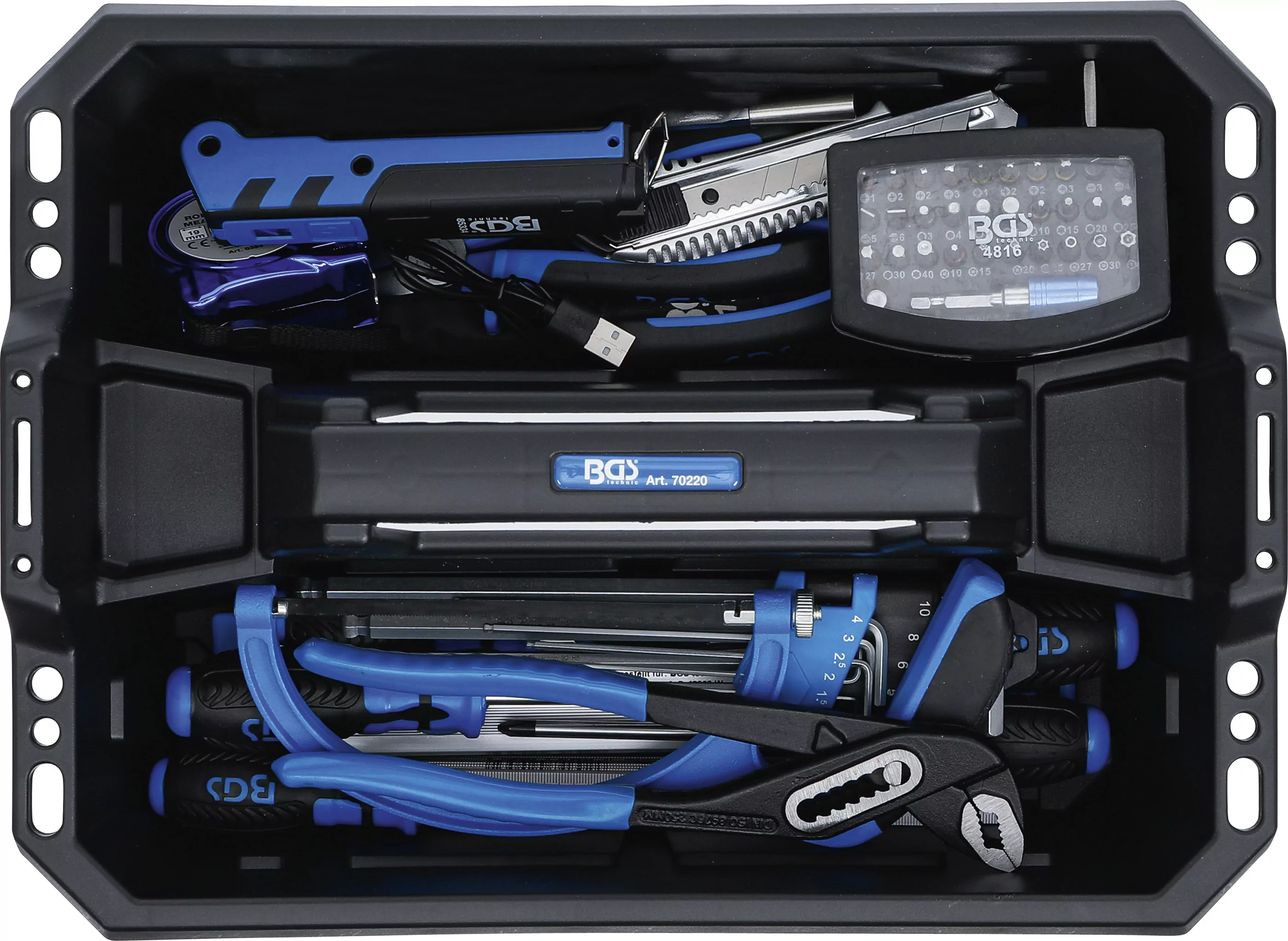 Werkzeug-Tragekasten | Kunststoff | inkl. Werkzeug-Sortiment | 66-tlg.