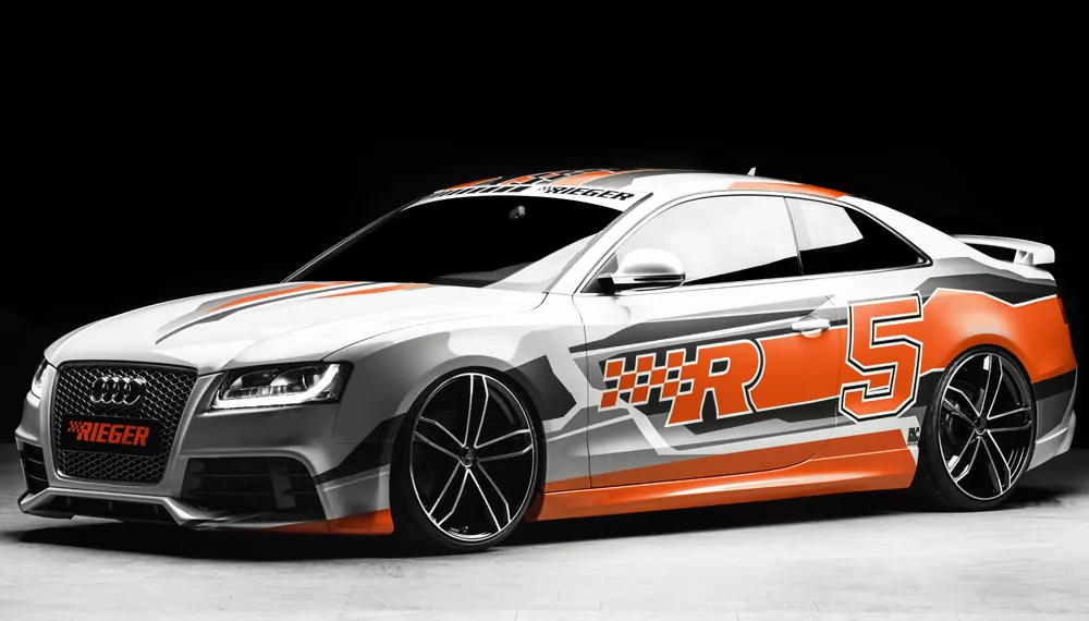 Rieger Spoilerstoßstange für Audi A5 (B8/B81) - Coupé 06.07-07.11 (bis Facelift) carbon optik