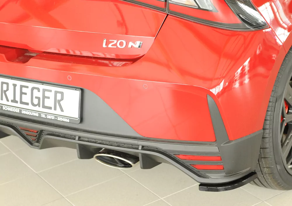 Rieger Heckschürzenansatz seitlich rechts glanz schwarz für Hyundai i20 N  (BC3) 5-tür. (Schrägheck) 04.21-