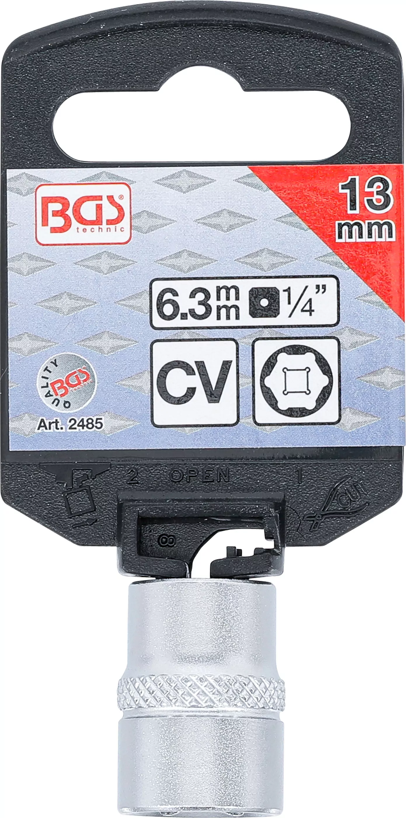 Steckschlüssel-Einsatz Sechskant | Antrieb Innenvierkant 6,3 mm (1/4") | SW 13 mm