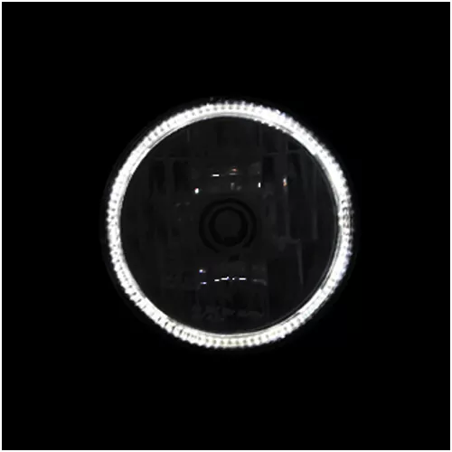 Scheinwerfer"skyline" 5-3/4", Led-standlichtring, H4, Seitliche Befestigung M6, Chrom, E-geprüft