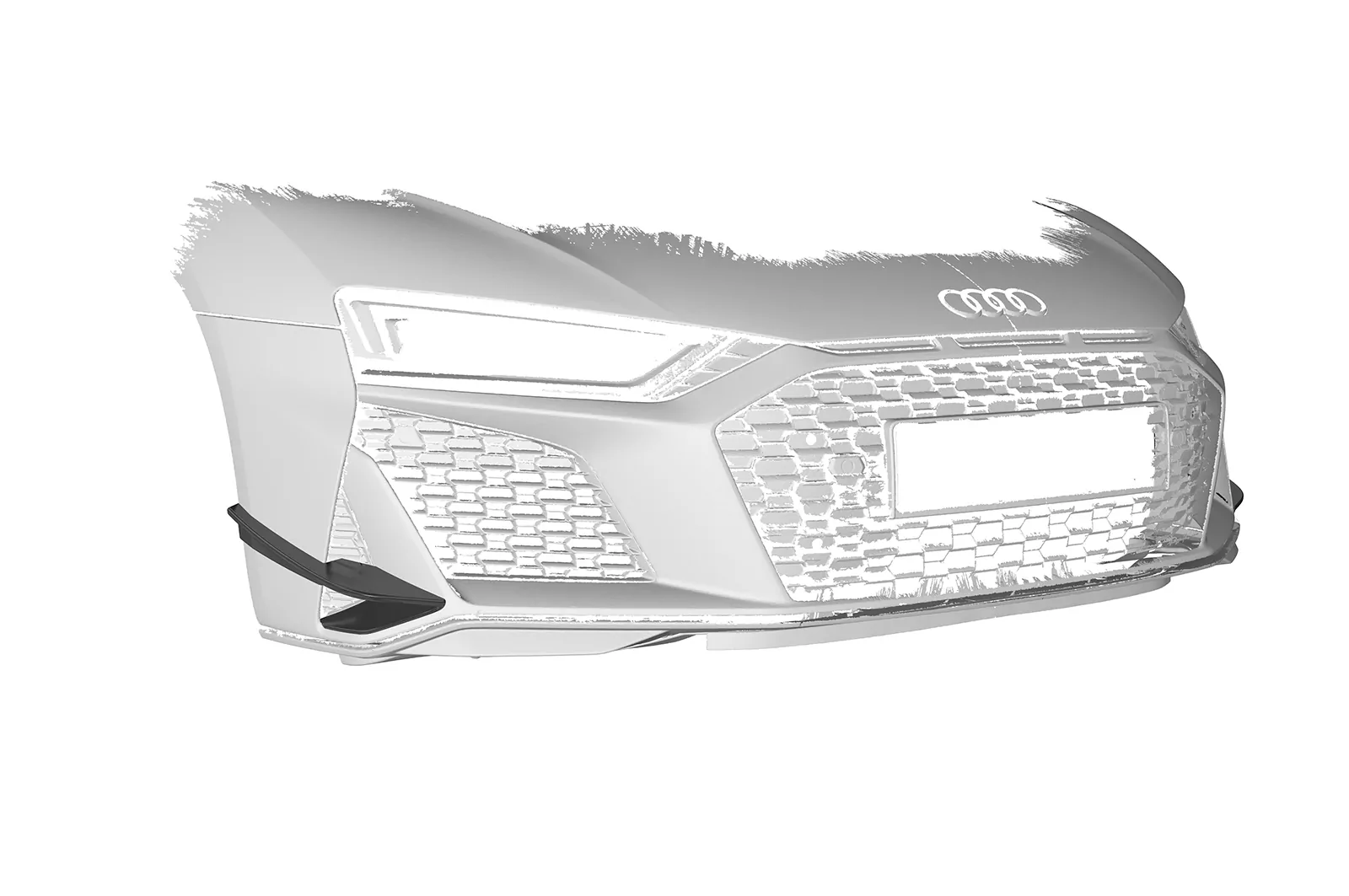 Performance Flaps für Audi R8 (Typ 4S) Facelift FP020 Schwarz Strukturiert