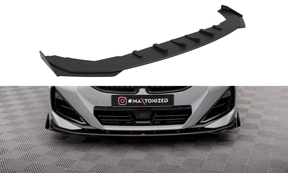 Street Pro Front Ansatz Für +Flaps Für + Flaps BMW 2 Coupe M-Paket / M240i G42 Schwarz Hochglanz