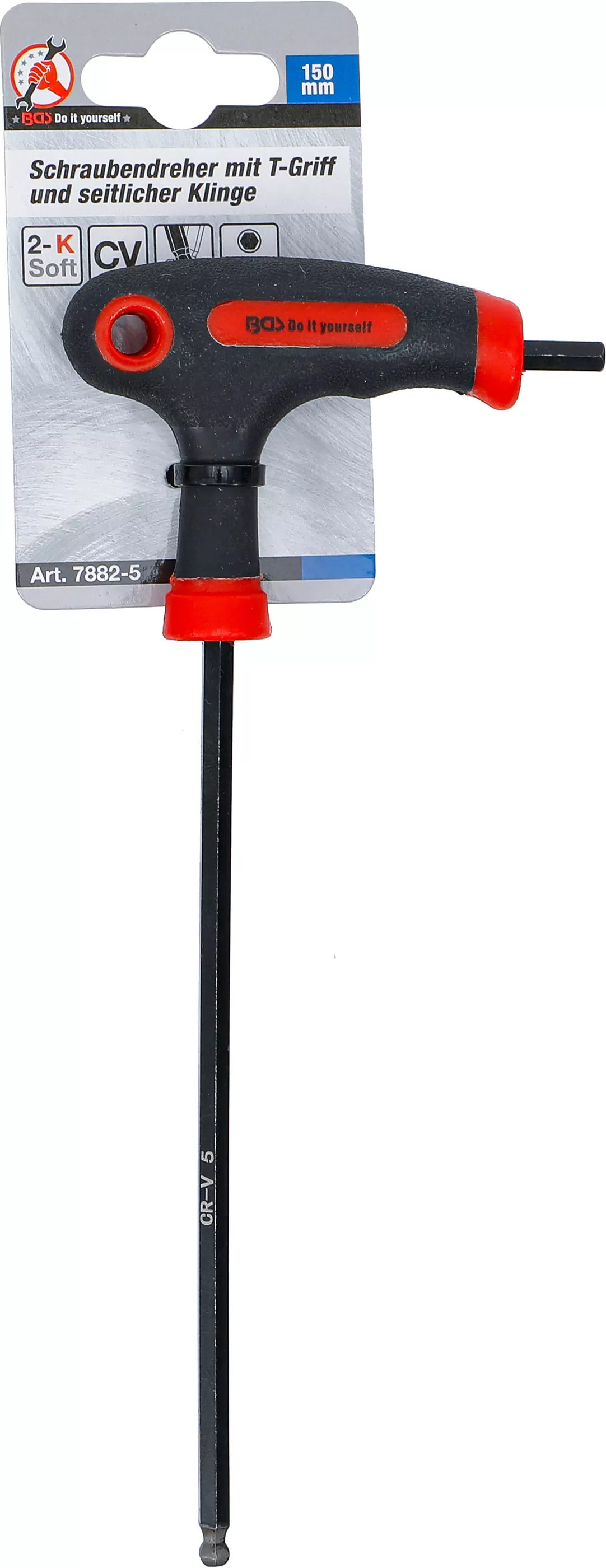 Schraubendreher mit T-Griff und seitlicher Klinge | Innensechskant / Innensechskant mit Kugelkopf 5 mm