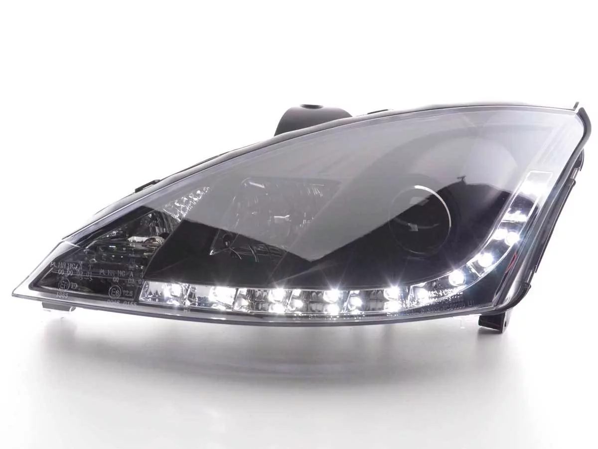 Scheinwerfer Set Daylight LED TFL-Optik Ford Focus 3/4/5-trg. Bj. 01-04 schwarz