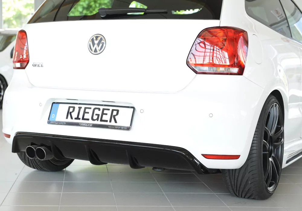 Rieger Heckeinsatz (GBL-47213) glanz schwarz für VW Polo 6 GTI (6R) 5-tür. 05.10-01.14 (bis Facelift)