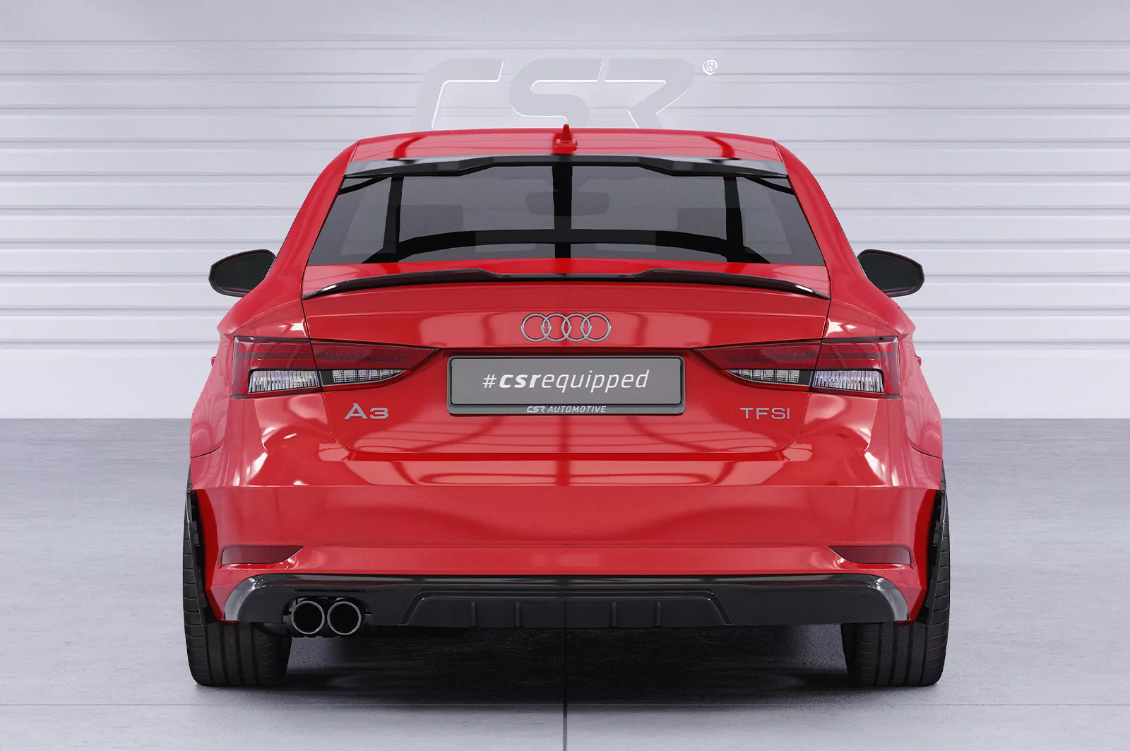 Heckflügel mit ABE für Audi A3 8V Limo/Cabrio HF900 Schwarz Strukturiert