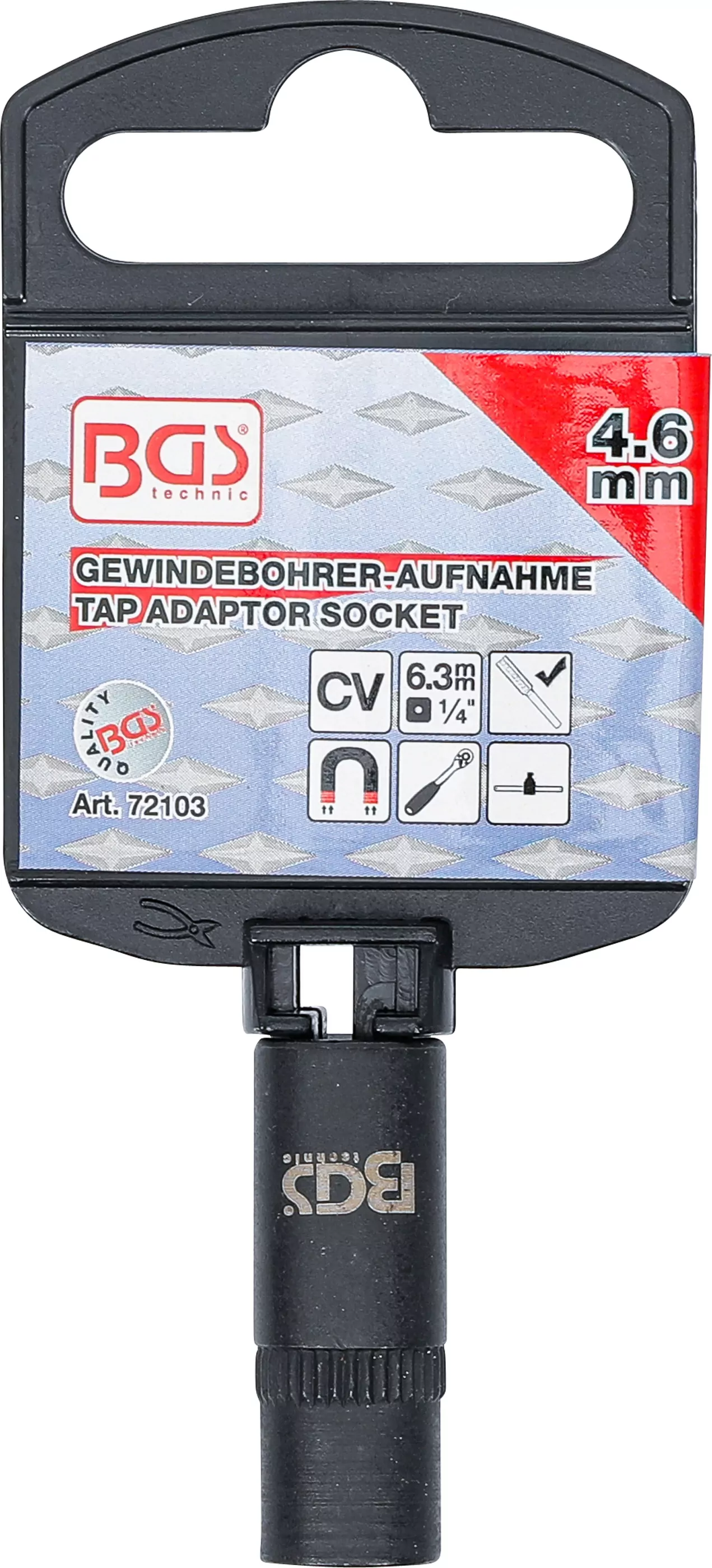 Gewindebohrer-Aufnahme-Steckschlüssel-Einsatz | 6,3 mm (1/4") | 4,6 mm