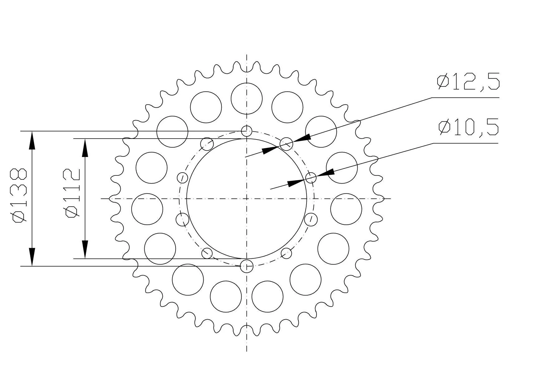 Kettenrad Aluminium HO/YA/MZ Z-42