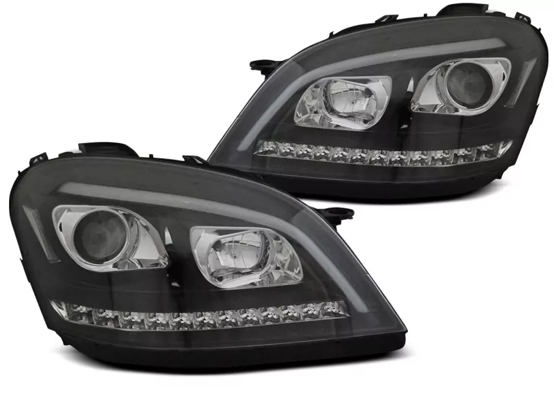 Headlights Tube Light Black Seq Fits Mercedes W164 Ml M-Klasse 05-07  