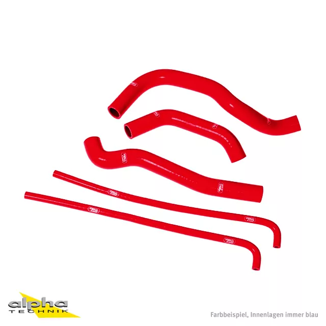 SAMCO SPORT Siliconschlauch Kit inklusive Überlauf rot für Kawasaki KLR650 Tengai Modelljahr 1987-2005