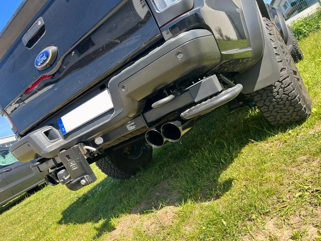 Ford Raptor - Doppelkabine Endschalldämpfer Sidepipe, Ausgang rechts/links - 2x100 Typ 25 rechts/links schwarz emalliert
