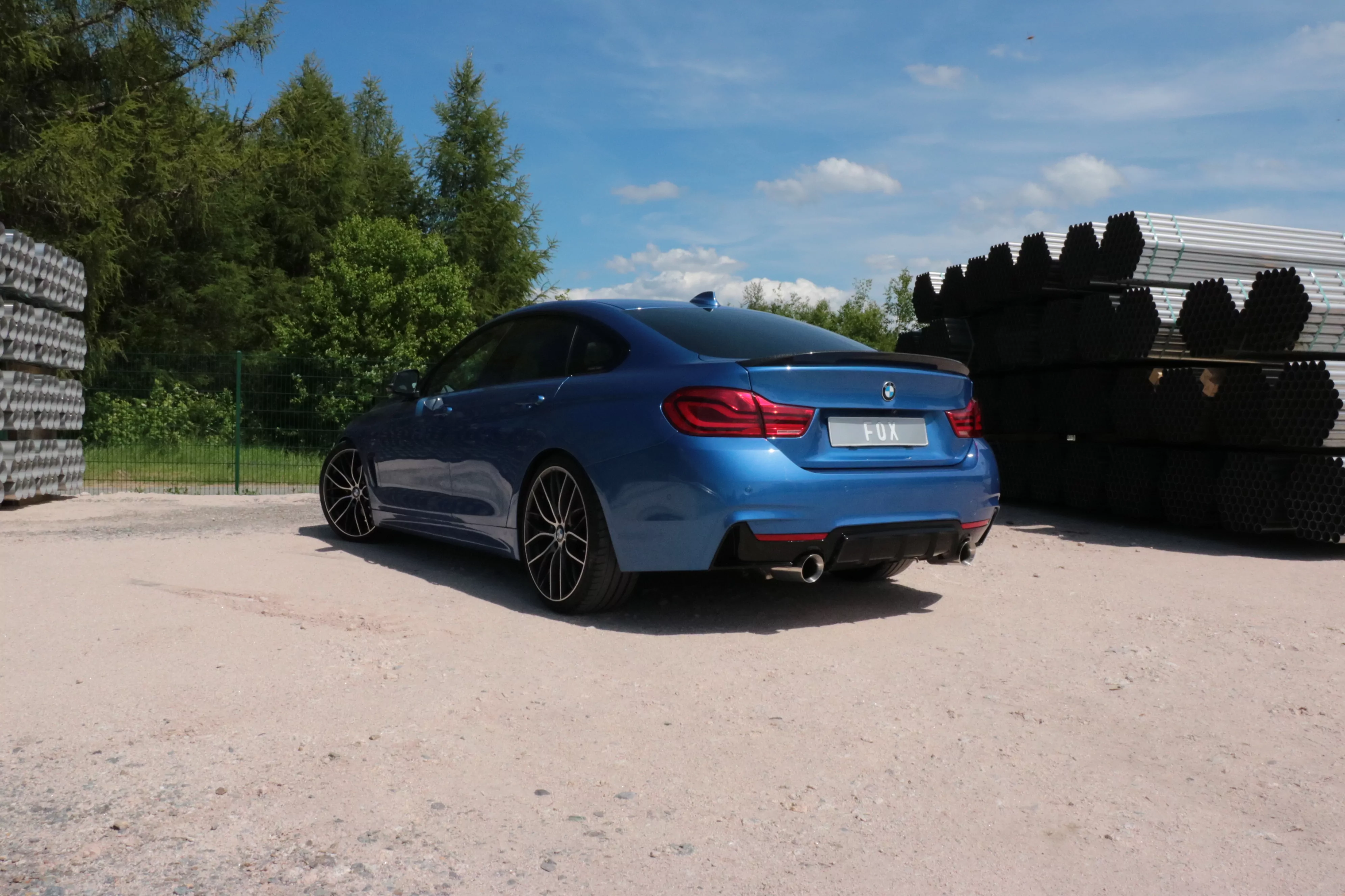 BMW F36 - 440i xDrive Grand Coupe - M-Paket  Endschalldämpfer quer Ausgang rechts/links - 1x100 Typ 25 rechts/links - mit Abgasklappe im linken Endrohr
