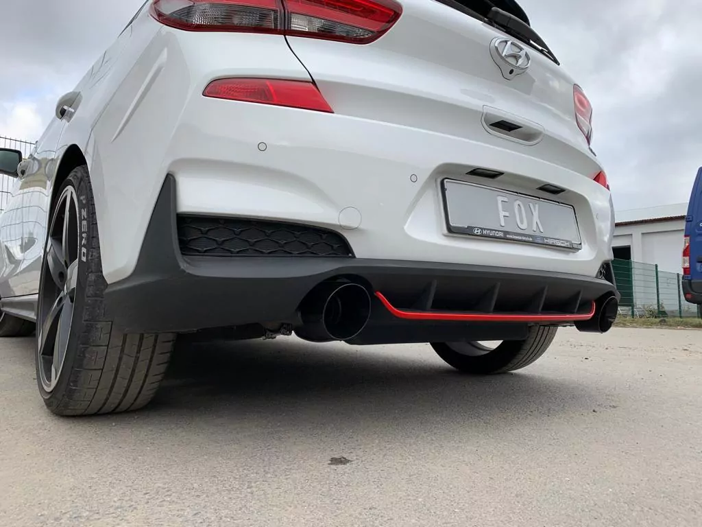 Hyundai i30N Performance + Fastback Endrohre passend auf den originalen Endschalldämpfer - 1x114 Typ 25 rechts/links schwarz glänzend
