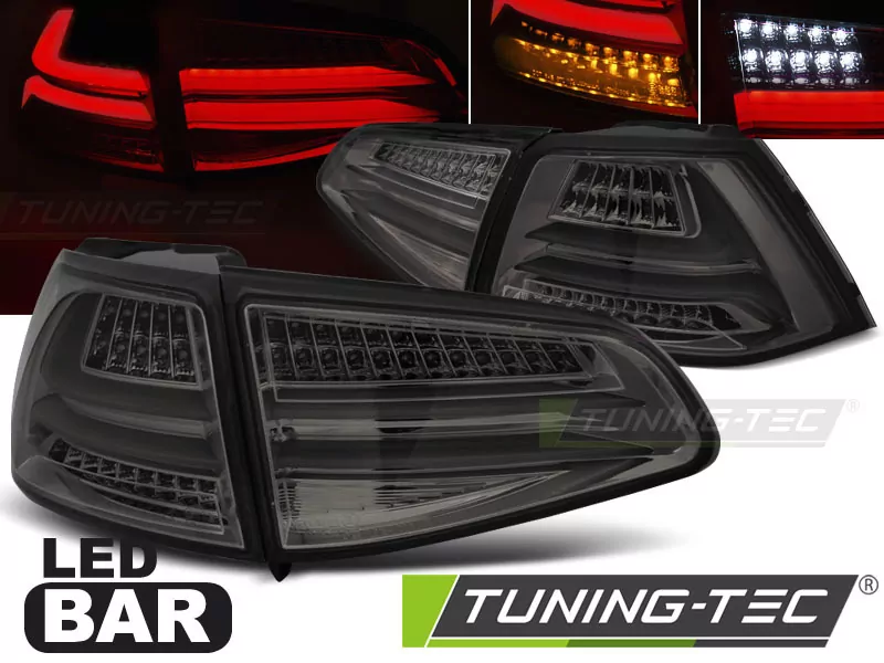 Led Bar Tail Lights Smoke Fits Vw Golf 7 13-17