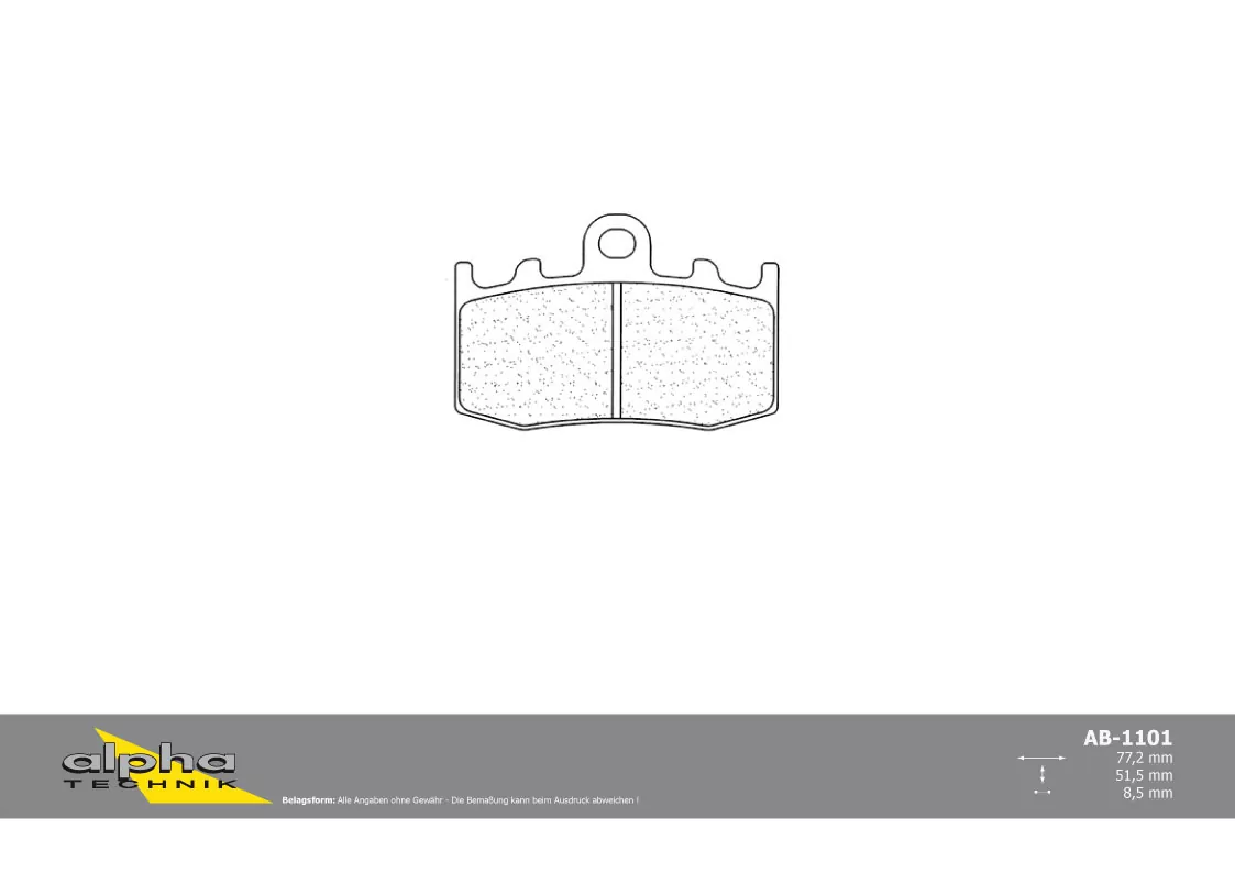ALPHA TECHNIK Bremsbelag Straße mit ABE