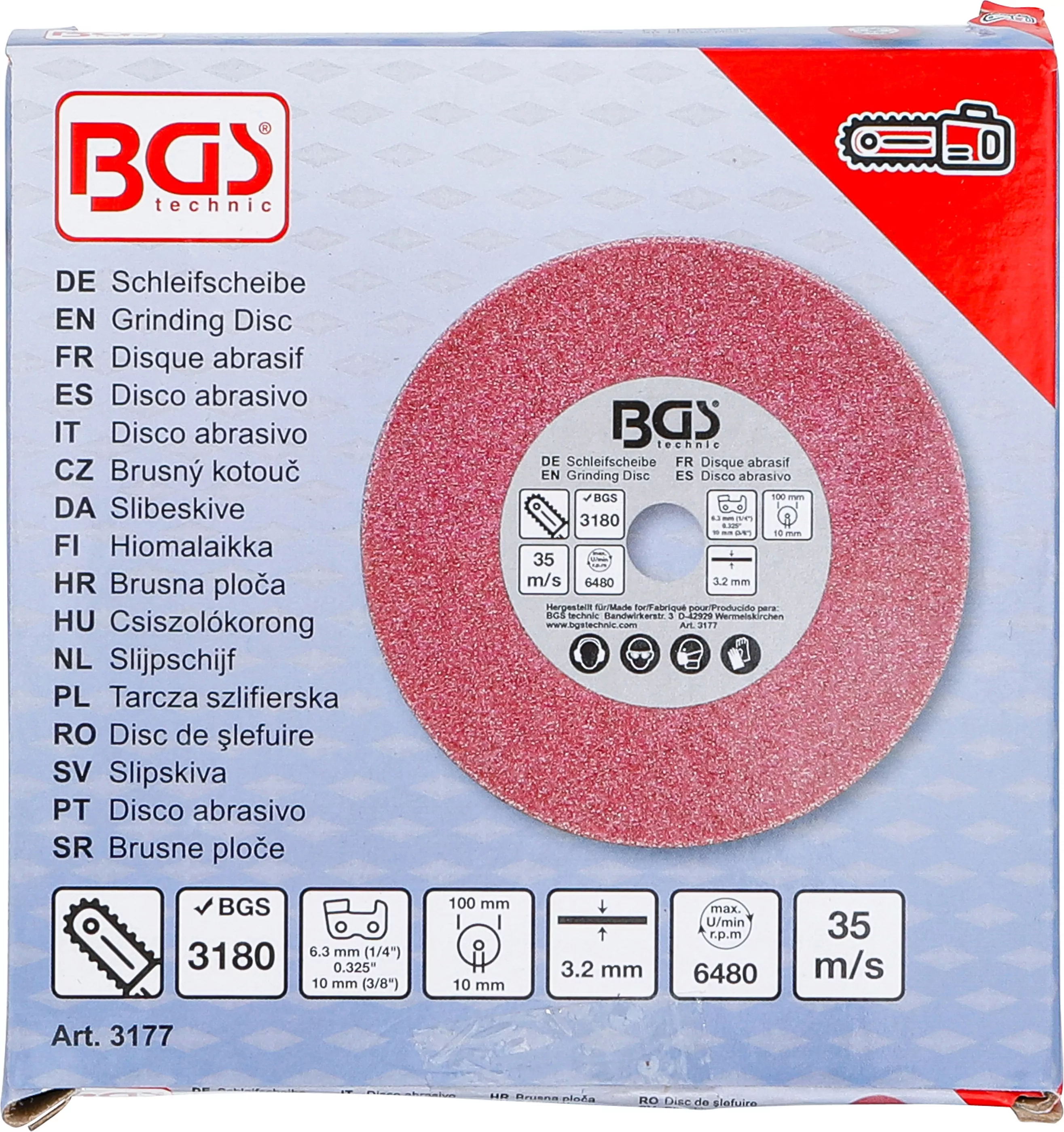 Schleifscheibe | für Art. 3180 | Ø 100 x 3,2 x 10 mm