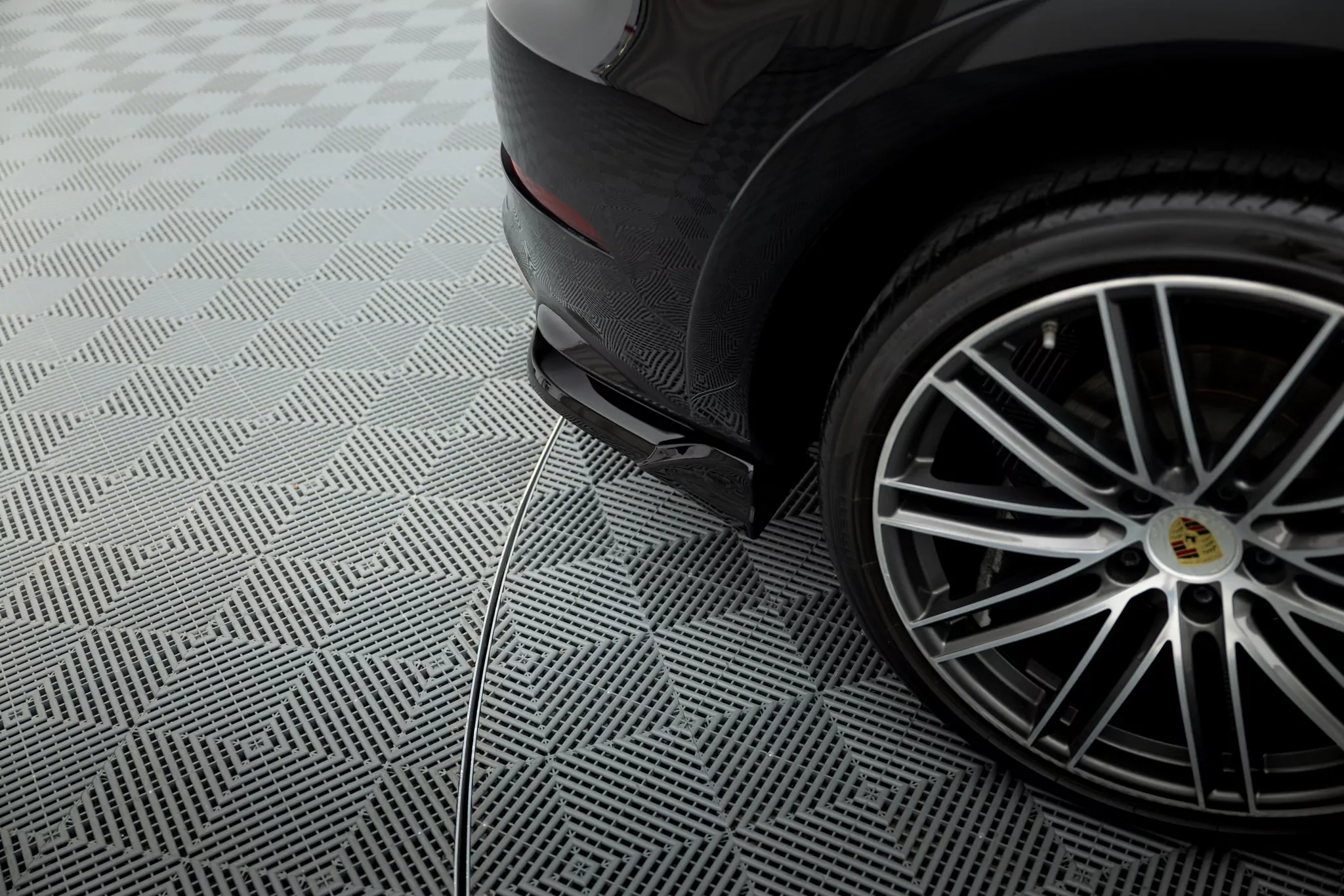 Heck Ansatz Flaps Diffusor Für Porsche Cayenne Sport Design Mk3 Schwarz Hochglanz
