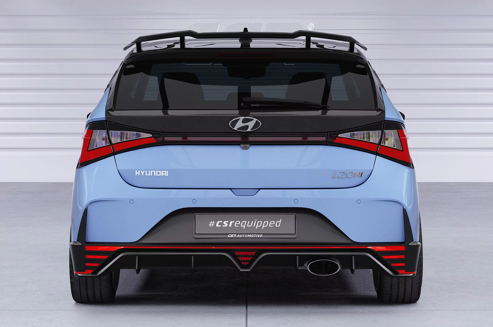 Heckflügel mit ABE für Hyundai I20 (BC3) N / N-Performance HF147 Schwarz Strukturiert