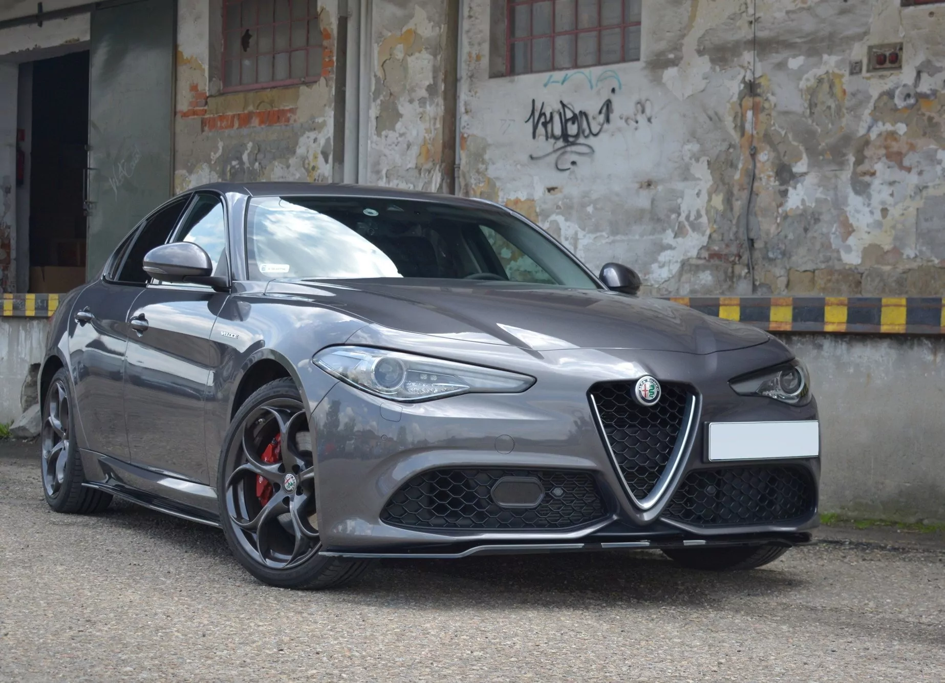 Front Ansatz Passend Für V.1 Passend Für ALFA ROMEO GIULIA VELOCE Schwarz Hochglanz Schwarz Hochglanz