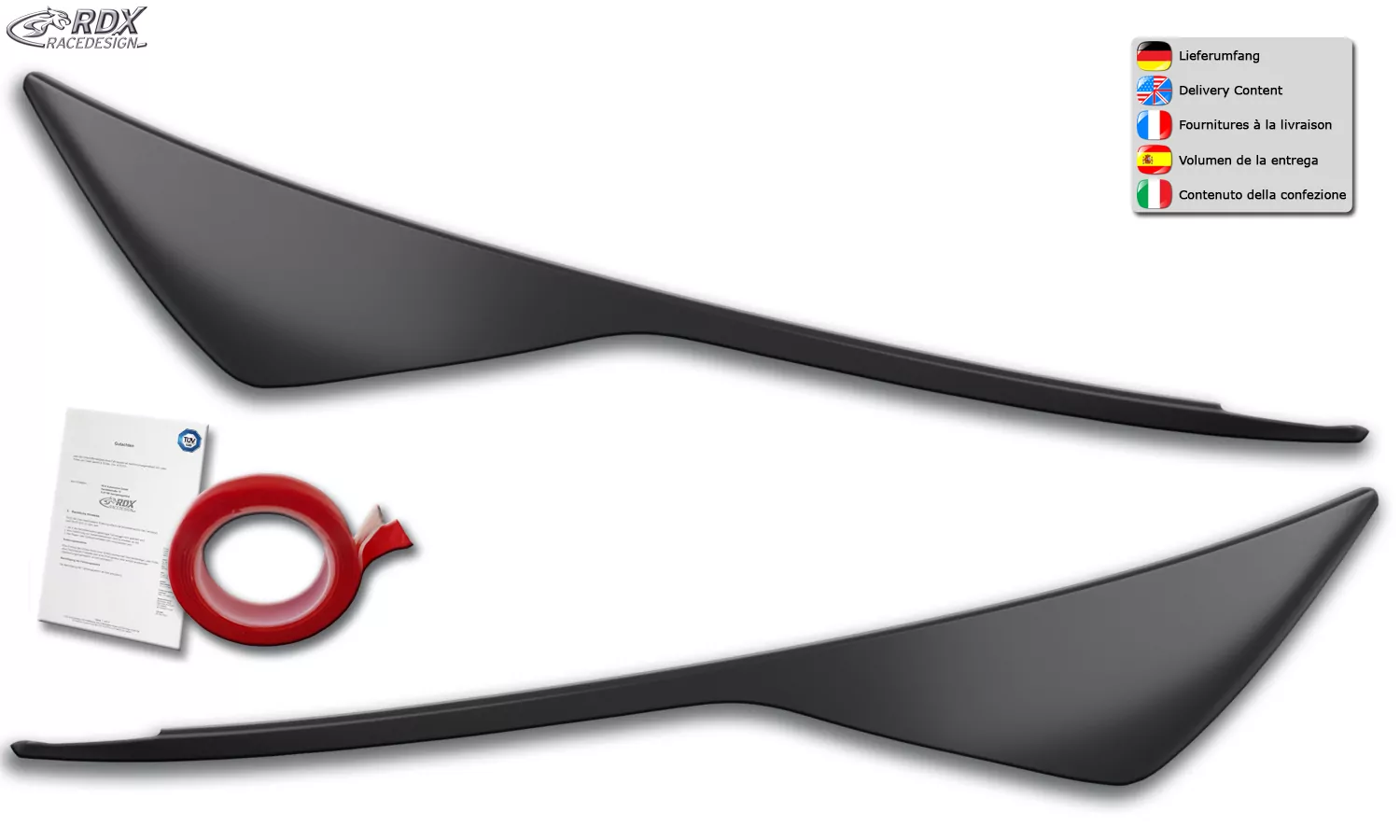 RDX Scheinwerferblenden für FORD Focus 3 Facelift (2015-2018) Böser Blick