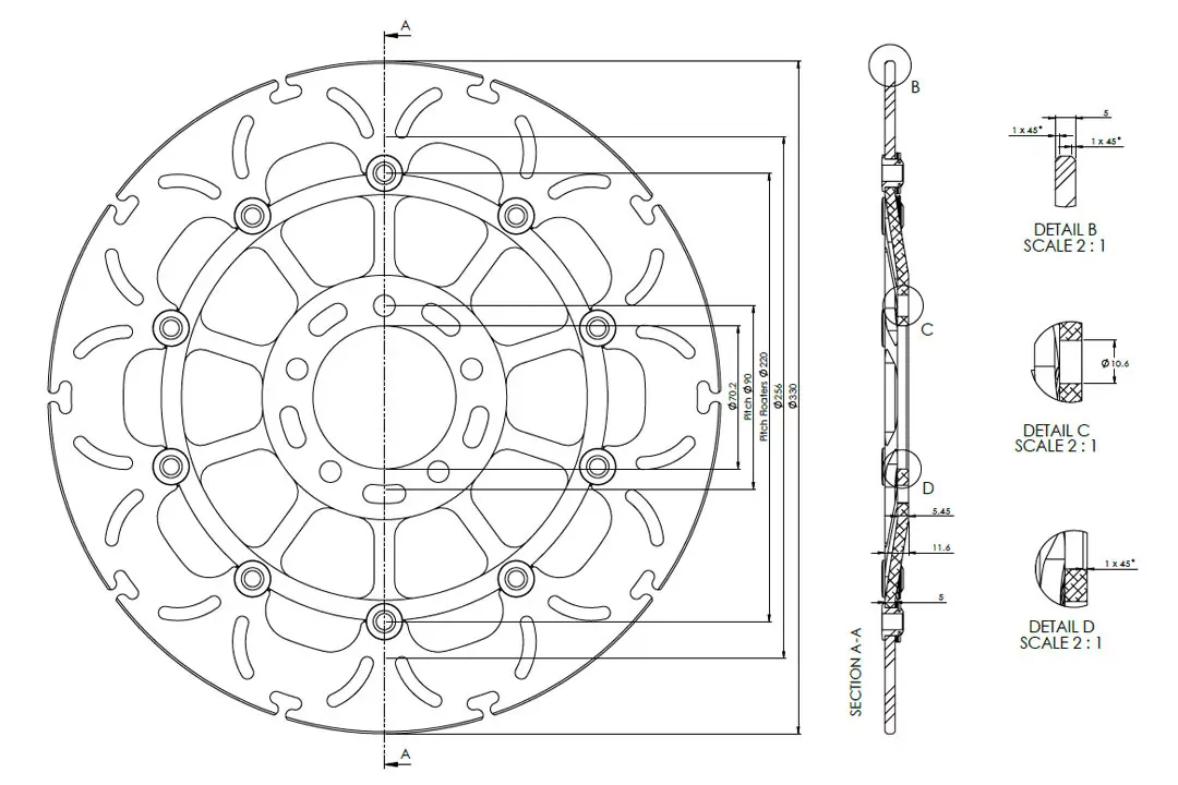 alpha Technik Bremsscheibe ABD33 schwimmend