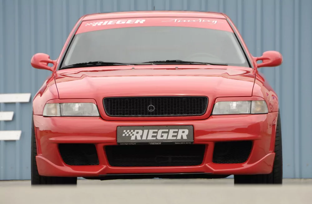 Rieger Spoilerstoßstange RS-Four-Look für Audi A4 (B5) | Lim. 11.94-98 mit großer Aussparung für Waschdüsen! (95x70mm)