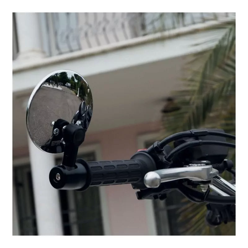 FAR Lenkerendenspiegel MINI LONG ROD CHROME | 7629 | Lenker 13-22mm | E-geprüft