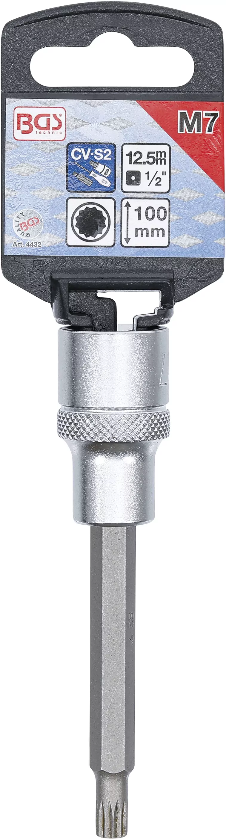 Bit-Einsatz | Länge 100 mm | Antrieb Innenvierkant 12,5 mm (1/2") | Innenvielzahn (für XZN) M7