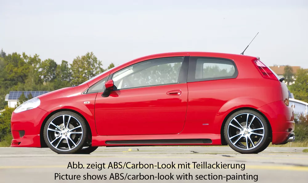 Rieger Seitenschweller links    carbon look für Fiat Grande Punto (199) 3-tür. 10.05-