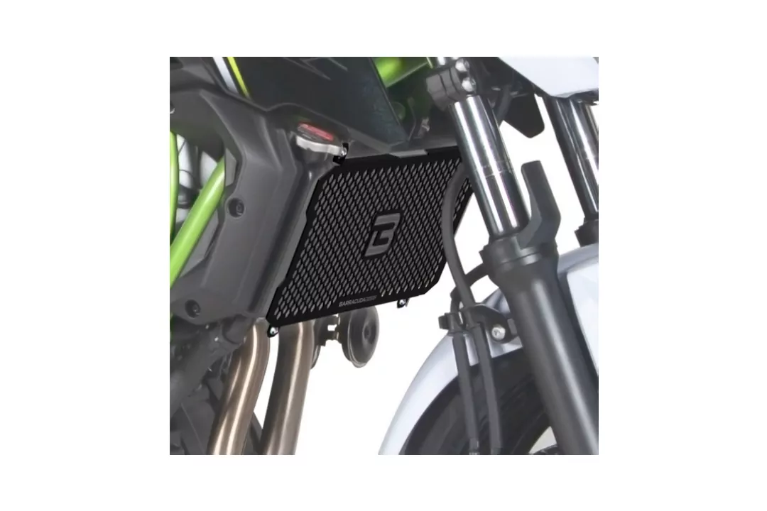 Barracuda Kühlerschutz Aluminium schwarz für Kawasaki Z650 ab Modelljahr 2017-